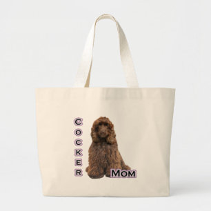 Brown Cocker Spaniel Mom; Cocker Spaniel Mother Large Tote Bag