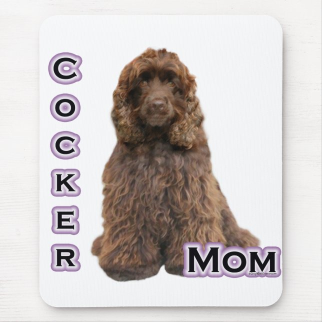 Brown Cocker Spaniel Mom; Cocker Spaniel Mother Mouse Pad (Front)
