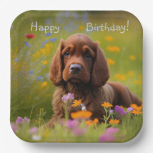 Brown Cocker Spaniel Paper Plate