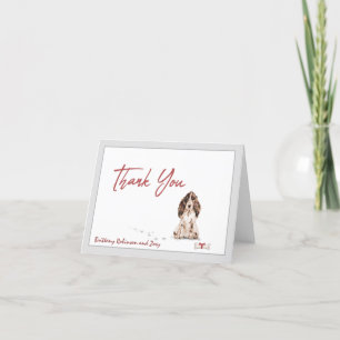 Brown Cocker Spaniel Pet Dog Personalize Bone Thank You Card
