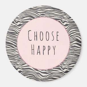 Brown Cocoa Zebra Print personalized happy quote Magnet
