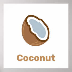 Brown coconut with words poster