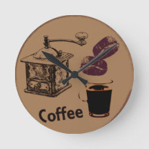 Brown Coffee Clock