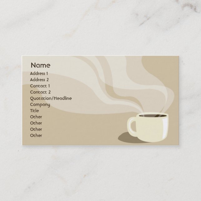 Brown Coffee Cup - Business Card (Front)