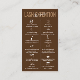 Brown Coffee Icon Makeup Lash Extension Aftercare Business Card
