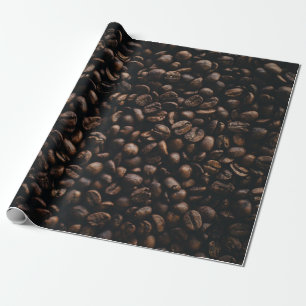 Brown coffee seeds wrapping paper