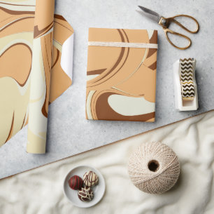 Brown Coffee Swirl Wrapping Paper