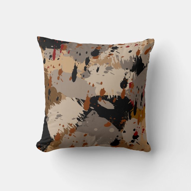 Brown Collage Throw Pillow (Front)