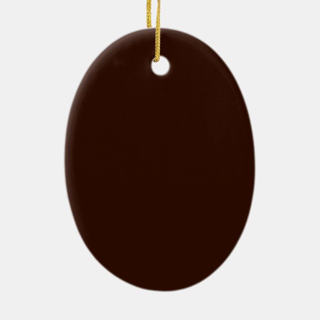Brown Colour background Customizable Ceramic Ornament (Back)