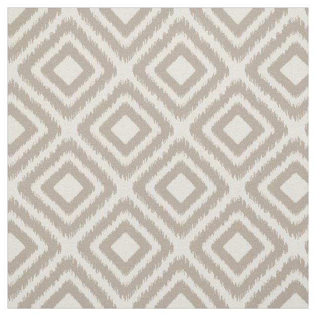 Brown colour modern Ikat diamond pattern Fabric (Swatch)