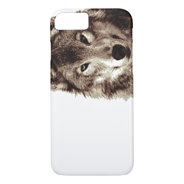 Brown Colour Tones Wolf iPhone 7 Case (Back)