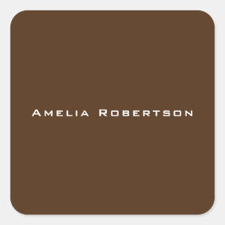 Brown Colour Trendy Modern Professional Custom Square Sticker