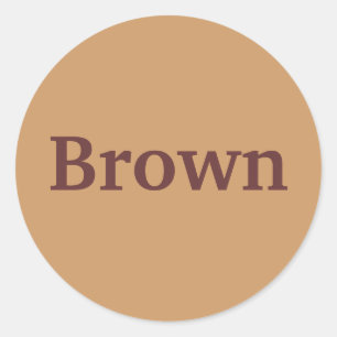 Brown Colour Word on Light Brown Stickers