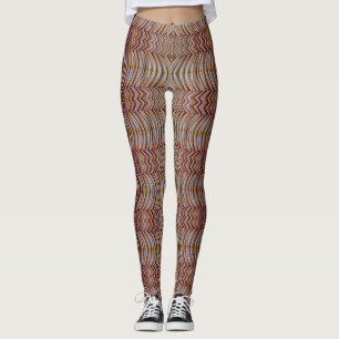 Brown colour zigzag pattern "Ratti_Creative_Arts" Leggings