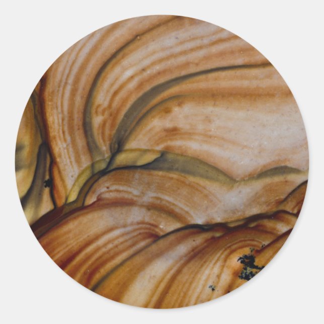 Brown coloured Deschutes Jasper Classic Round Sticker (Front)