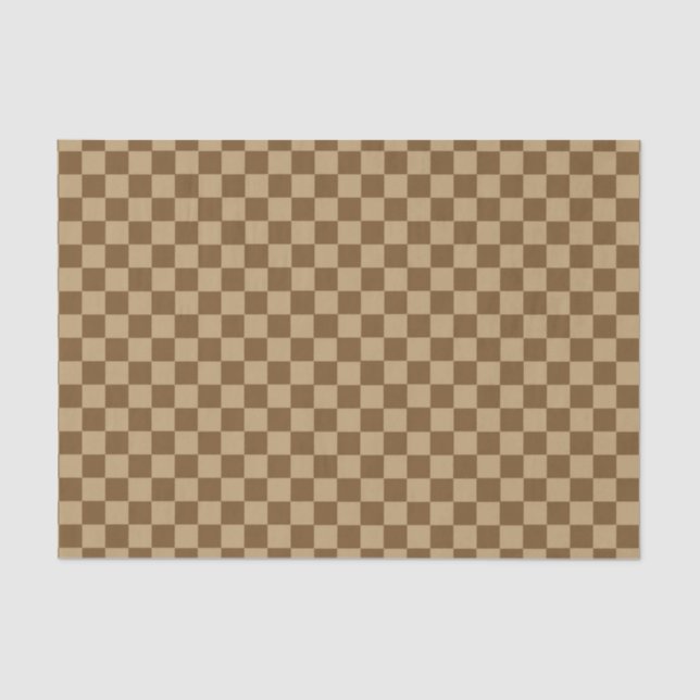 Brown Combination Classic Chequerboard Tissue Paper (Front)