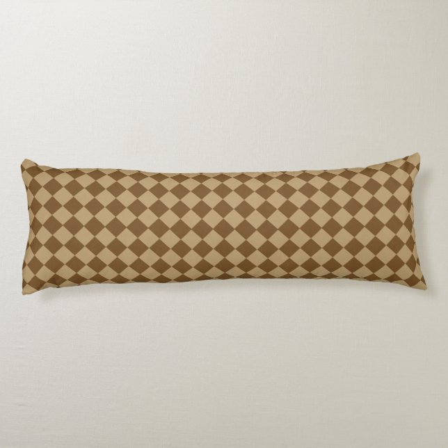 Brown Combination Diamond Pattern by STaylor Body Pillow (Back)