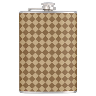 Brown Combination Diamond Pattern by STaylor Hip Flask