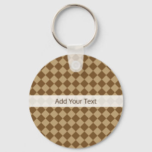 Brown Combination Diamond Pattern by STaylor Keychain