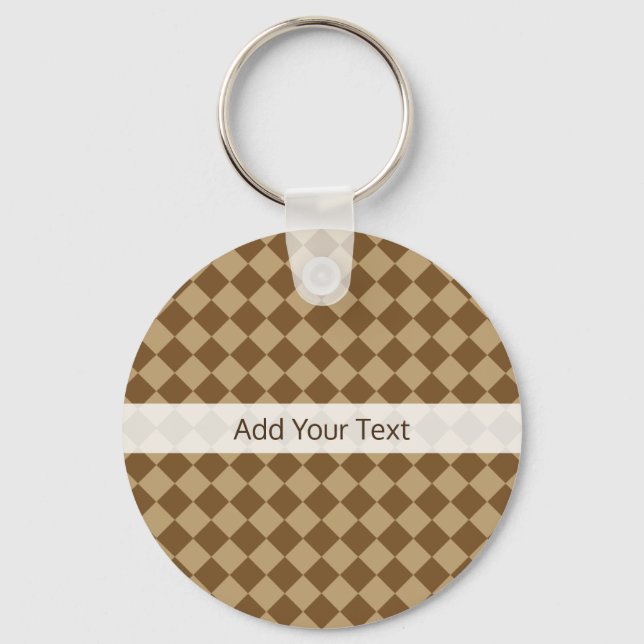 Brown Combination Diamond Pattern by STaylor Keychain (Front)