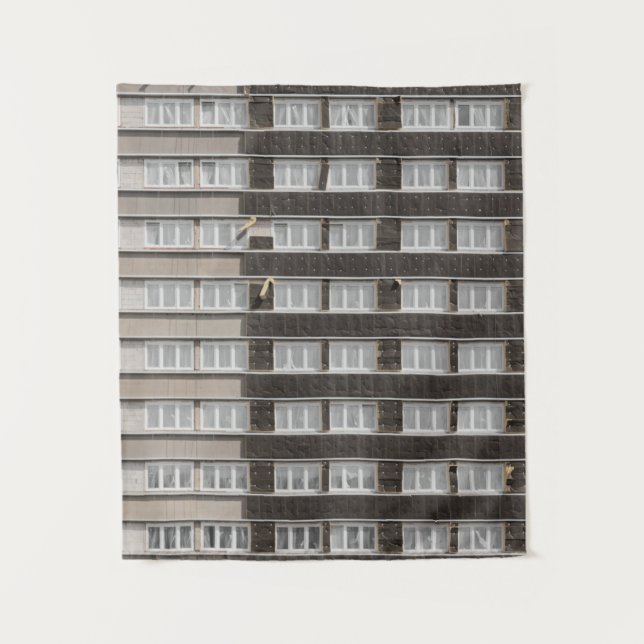 Brown commercial building tapestry (Front)