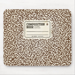 Brown Composition Notebook with Label Mouse Pad