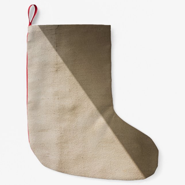 Brown concrete wall small christmas stocking (Front)