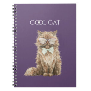 Brown Cool Cat Glasses   Notebook