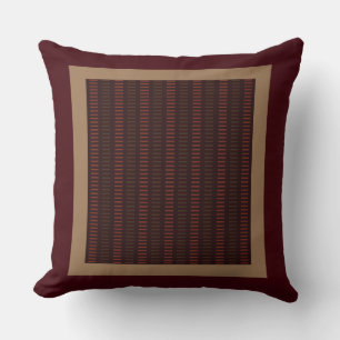 Brown, copper and red throw pillow