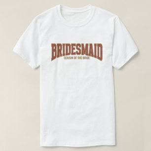 Brown + Copper Faux Glitter BRIDESMAID Squad T-Shirt