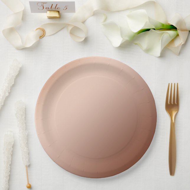 Brown Copper Infusion Gradient, Wedding Plates (Wedding)