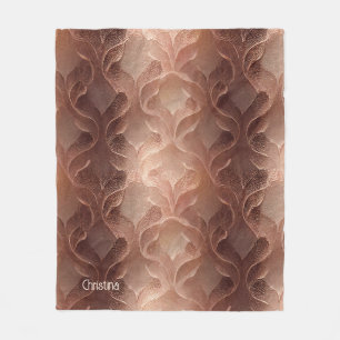 Brown copper inspired gradient modern luxury fleece blanket