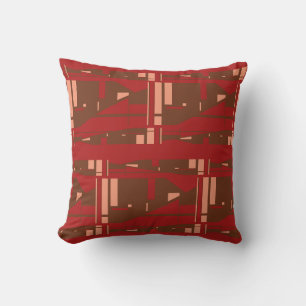 Brown Coral on Dark Red Classical Large Mosaics Throw Pillow