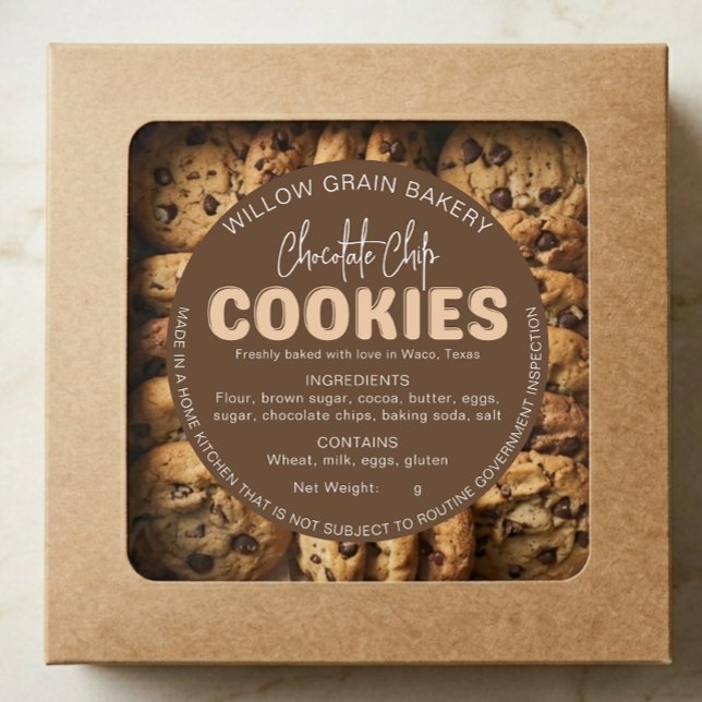 Brown Cottage Cookie Ingredient List Sticker (Creator Uploaded)