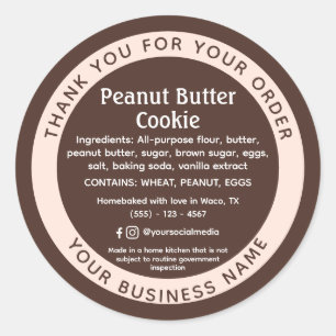 Brown Cottage Law Food Cake Ingredient Sticker