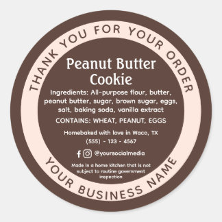 Brown Cottage Law Food Cake Ingredient Sticker