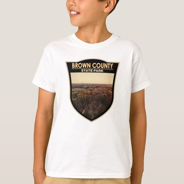 Brown County State Park Indiana Badge T-Shirt (Front)