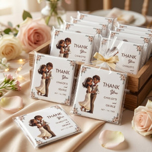 Brown couple newlyweds dancing wedding favours magnet