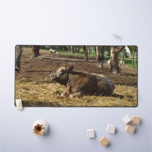 Brown Cow Bring On The Hay, Desk Mat