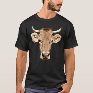 brown cow cow head T-Shirt