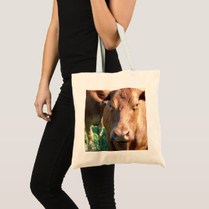 Brown Cow Face, Tote Bag