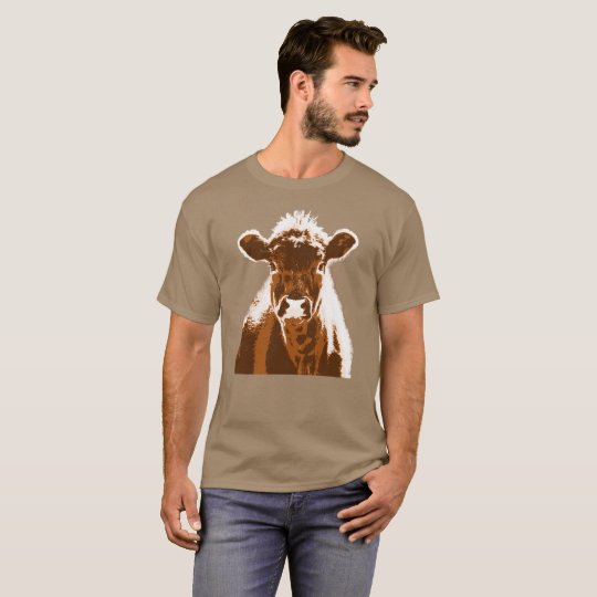 Brown Cow Farm Animal Custom Address Label T-Shirt