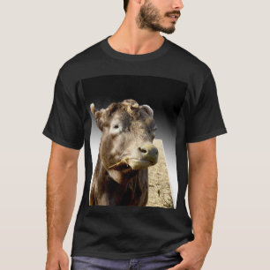 Brown Cow Munching On Hay, T-Shirt