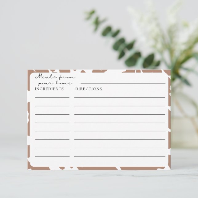 Brown Cow Print Farmhouse Recipe Cards (Standing Front)