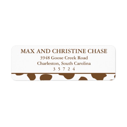 Brown Cow Print Pattern Labels