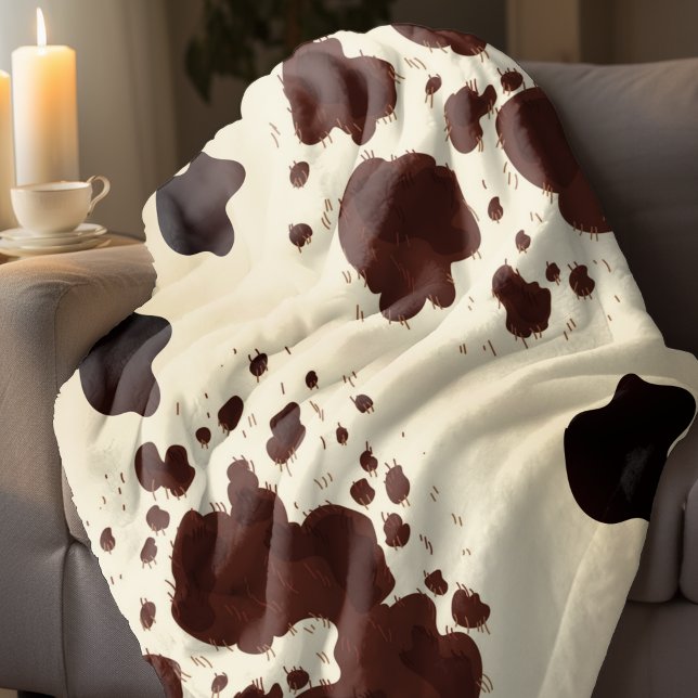 Brown Cow Print Throw Blanket (Creator Uploaded)