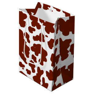 Brown Cow Skin Texture Animal Print Medium Gift Bag