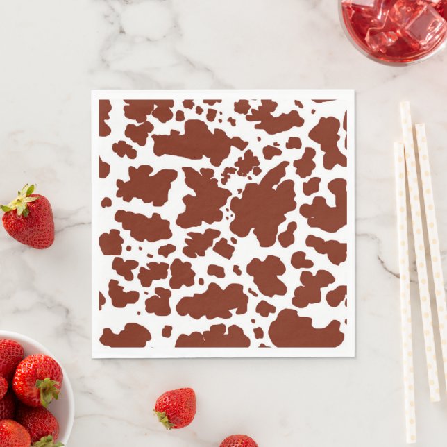 Brown Cow Spots  Print Cowboy Farmer Napkin (Insitu)