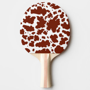 Brown Cow Spots  Print Cowboy Farmer Ping Pong Paddle