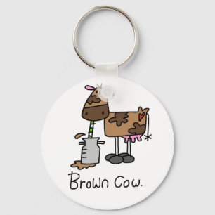 Brown Cow T-shirts and Gifts Keychain